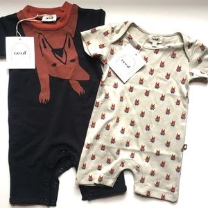 Oeuf • NWT french designer fox themed jumpers 3-6m